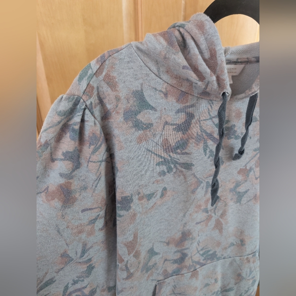 LC Lauren Conrad Floral Gray Hoodie - Picture 4 of 8